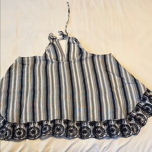 Abercrombie & Fitch Blue and White Striped Top